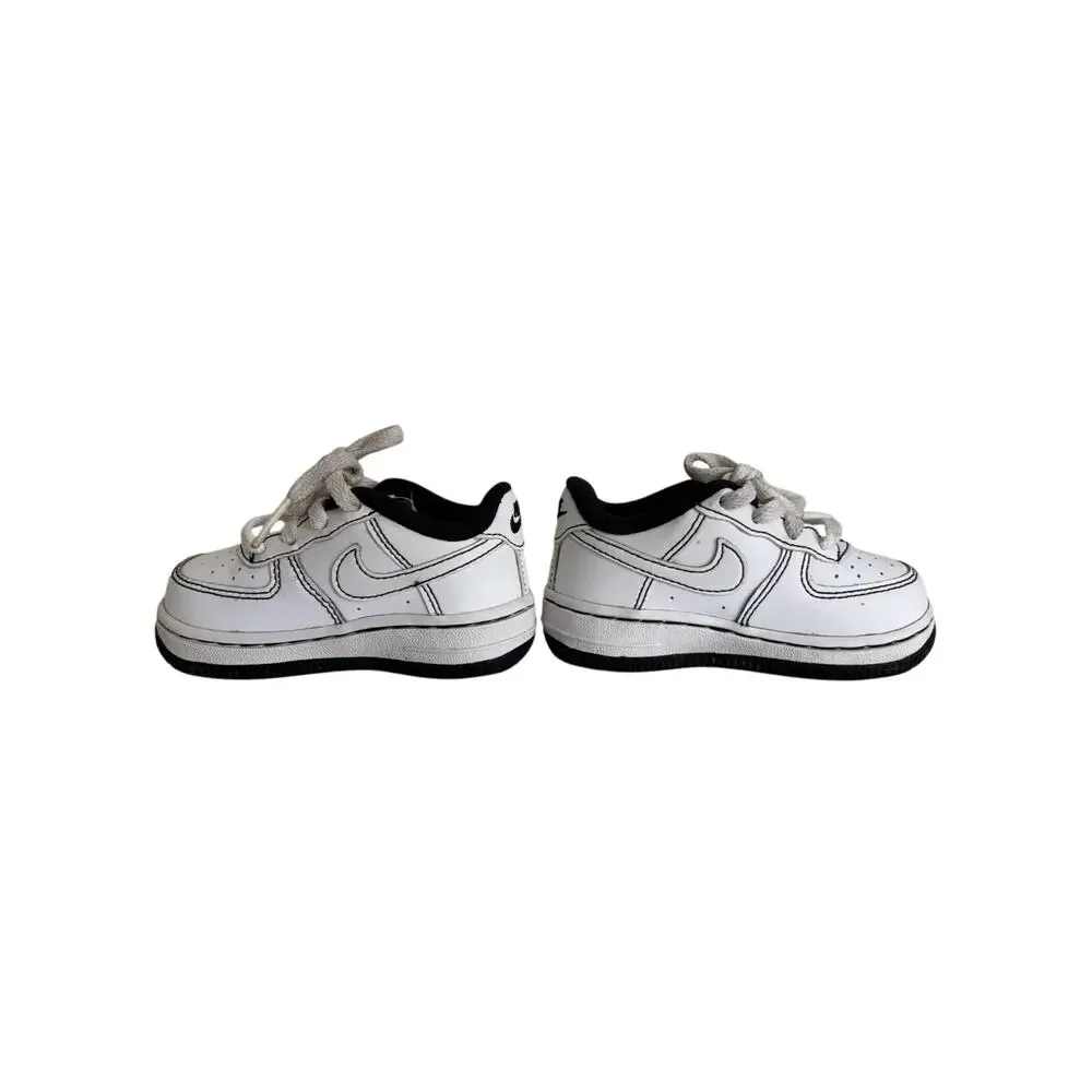 Nike Force 1 Toddler Sneakers Size 5C White Black DC9671-104 Lace Up